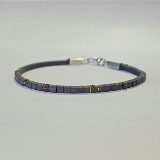 Armbånd Hæmatit & Rå diamanter