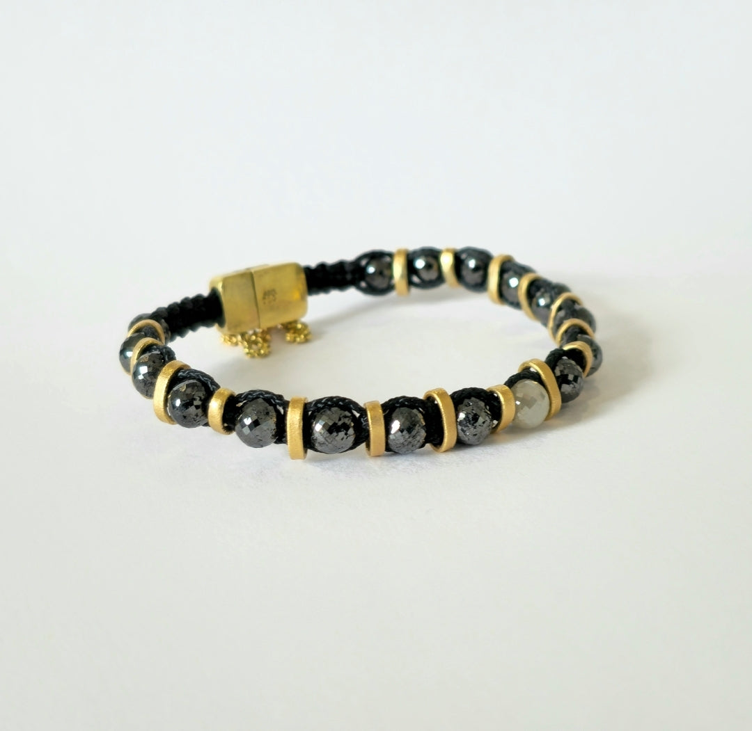 Macrame Diamant armbånd 18K