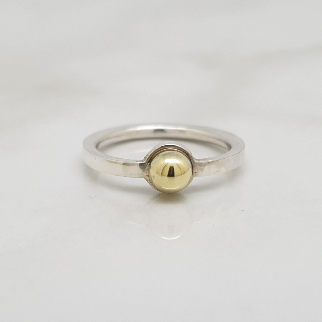 Guldkugle Ring - 925s