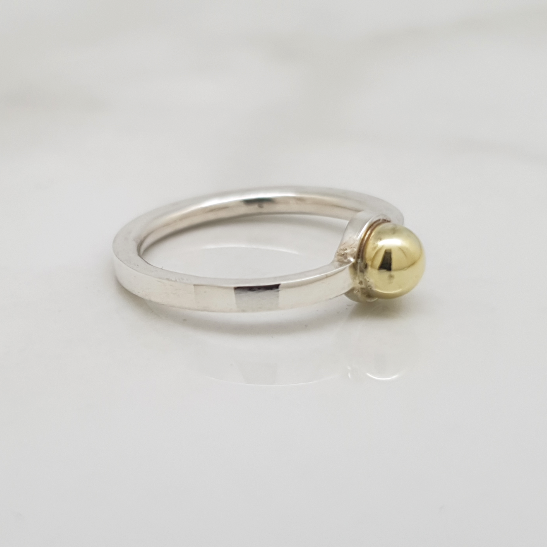 Guldkugle Ring - 925s