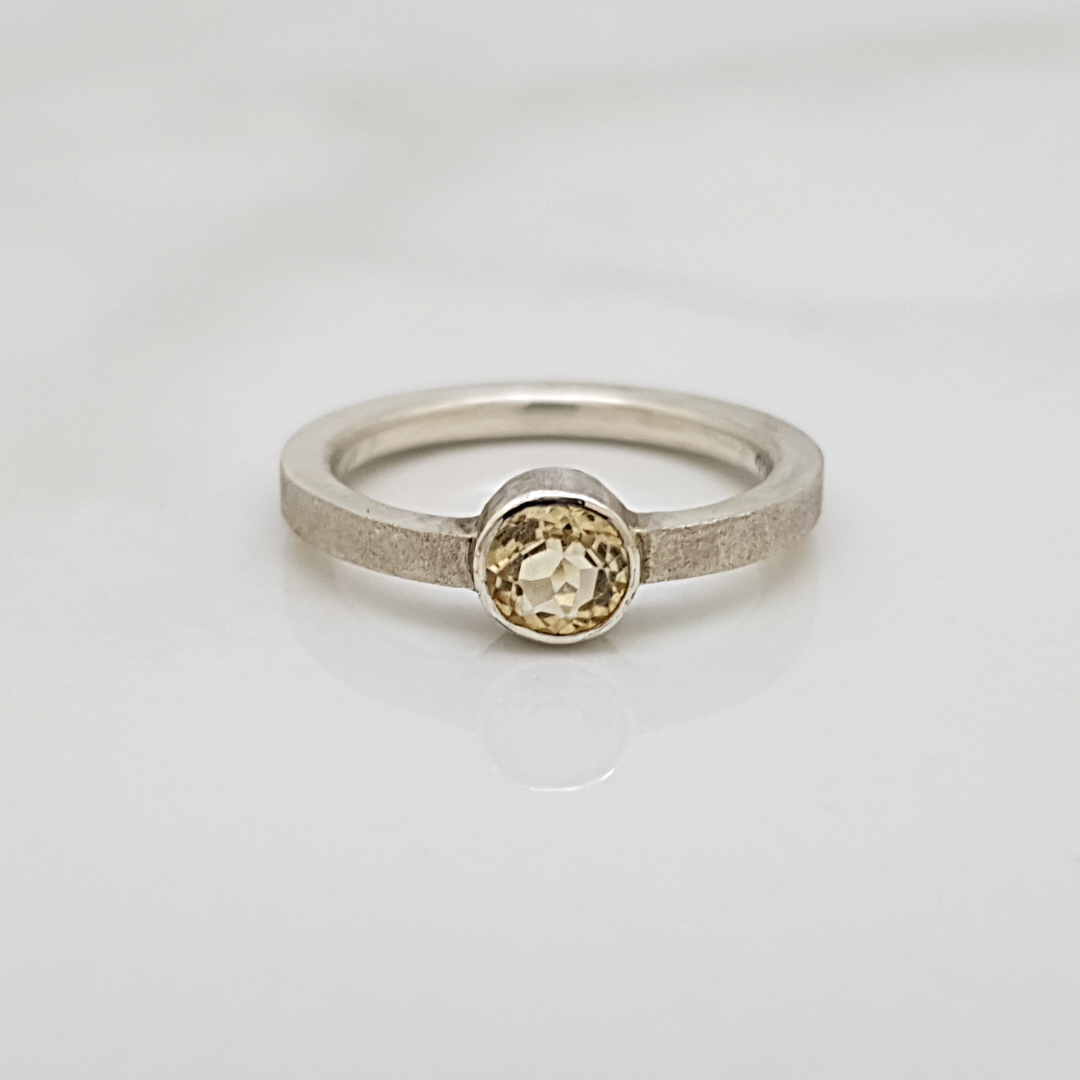 Lys Citrin Ring 925s