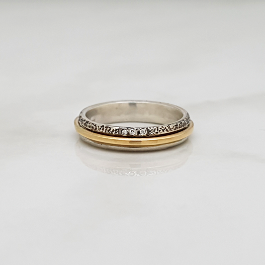 Spinnende Ring - 925s / 14kt