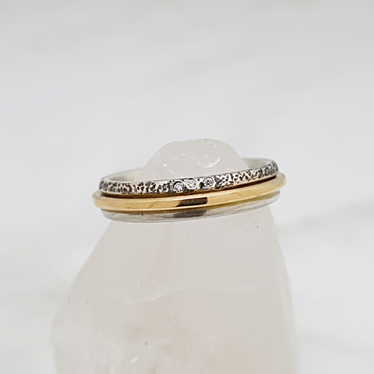 Spinnende Ring - 925s / 14kt