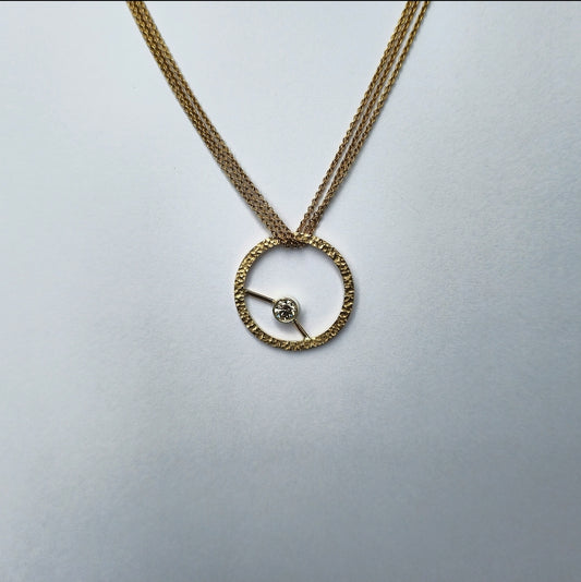 "Planetring" Vedhæng med Diamant