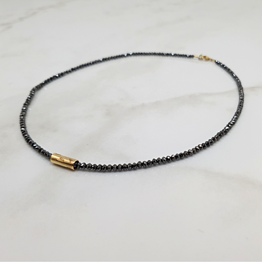 Sort Diamant halskæde - 14kt