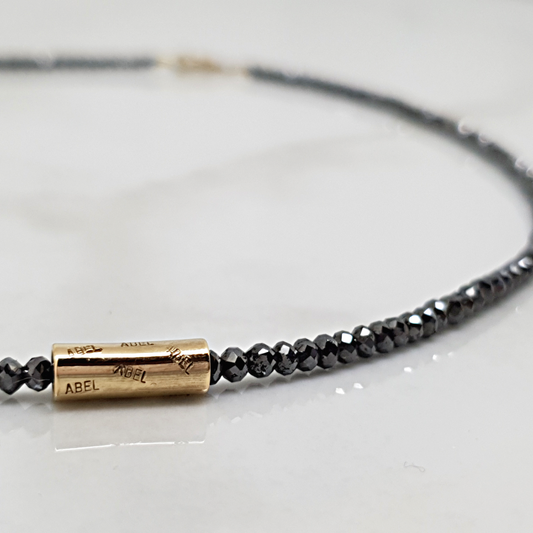 Sort Diamant halskæde - 14kt